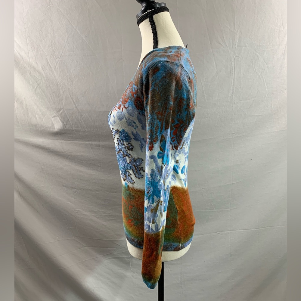 Beaded Floral Sweater Made in Italy - Picture 4 of 6